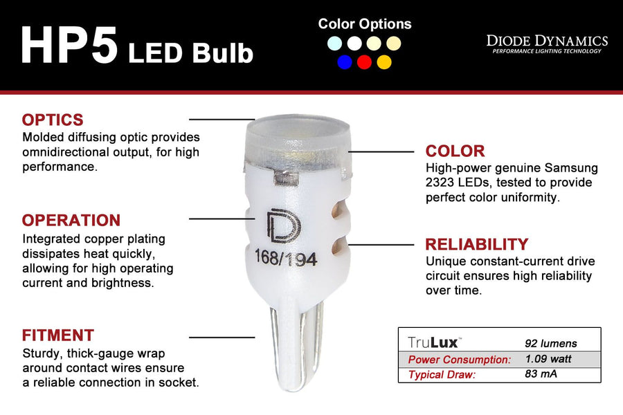 Diode Dynamics 194 HP5 LED Bulbs